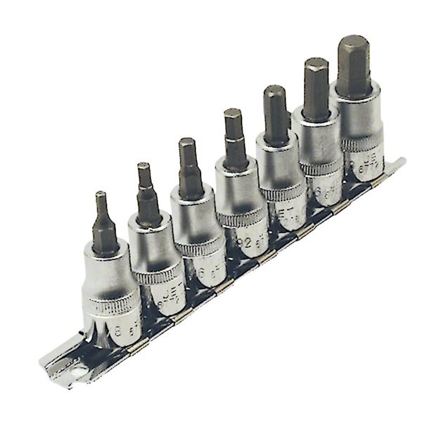 JET 7-Pc 3/8-in Drive SAE 2-in Long Hex Bit Socket Set