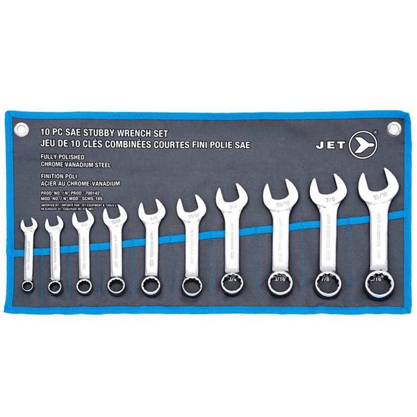 JET 10-Piece Stubby Wrench Set - SAE