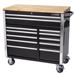 Armoire à roulettes série HD de JET noire 12 tiroirs, 41 po x 21 po