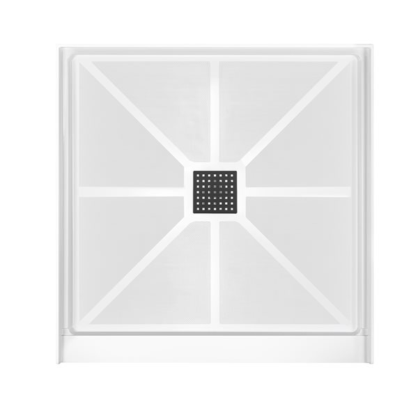 Woodbridge 36 x 36 x 4-in Solid Surface Shower Base with Center Matte Black Drain