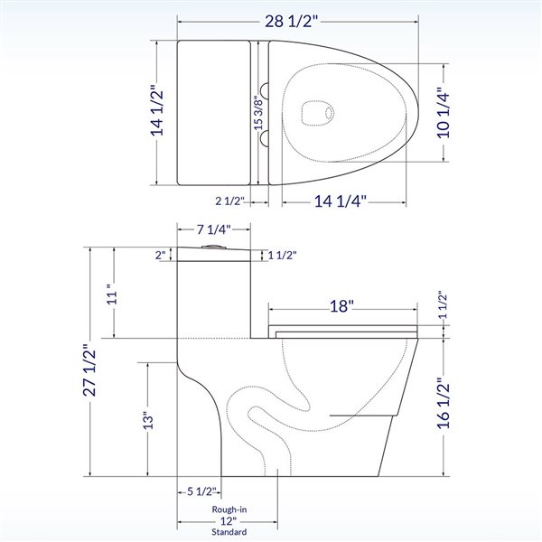Woodbridge Dual-Flush One Piece White Toilet with Soft Closing Seat, Brushed Gold Button