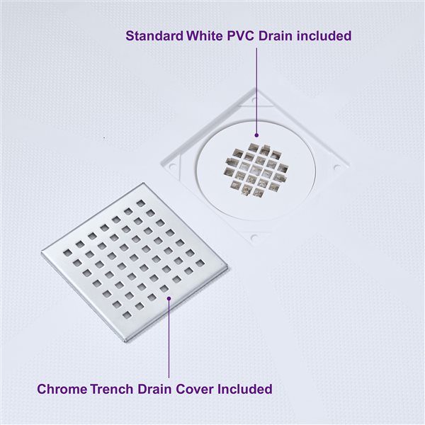 Woodbridge 60 x 30 x 4-in Solid Surface Shower Base with Center Chrome Drain