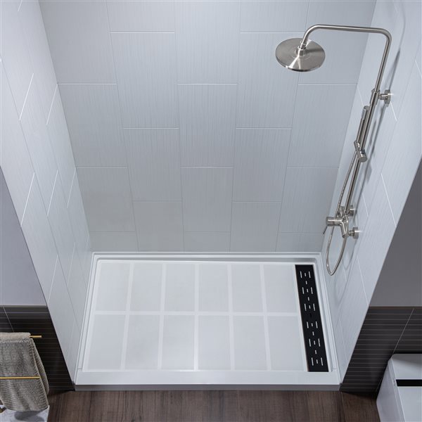 Woodbridge 36 x 60 x 75-in Matte White Solid Surface 3-Panel Shower Wall Kit