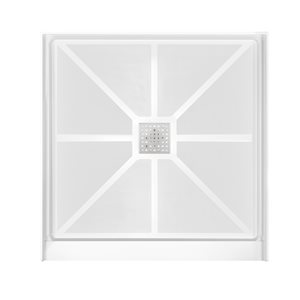 Woodbridge 36 x 36 x 4-in Solid Surface Shower Base with Center White Drain