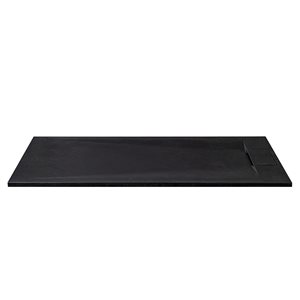 Woodbridge 60 x 32-in Zero Threshold Black Shower Base with Reversable Drain, Drain Plate, Flange, WheelChair Access