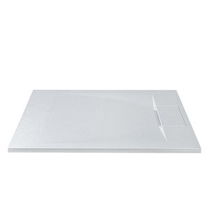 Woodbridge 48 x 36-in Zero Threshold White Shower Base with Reversable Drain, Drain Plate, Flange, WheelChair Access