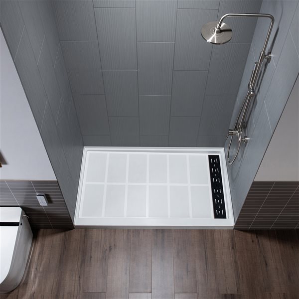 Woodbridge 32 x 60 x 75-in Matte Grey Solid Surface 3-Panel Shower Wall Kit