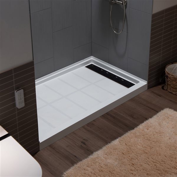 Woodbridge 32 x 60 x 75-in Matte Grey Solid Surface 3-Panel Shower Wall Kit