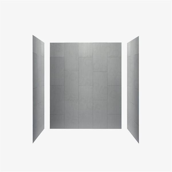 Woodbridge 32 x 60 x 75-in Matte Grey Solid Surface 3-Panel Shower Wall Kit