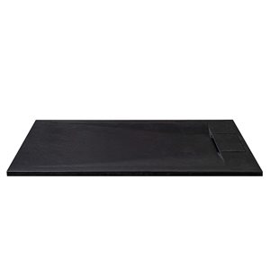 Woodbridge 48 x 32-in Zero Threshold Black Shower Base with Reversable Drain, Drain Plate, Flange, WheelChair Access