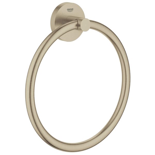 GROHE Essentials 8-in Brushed Nickel Towel Ring