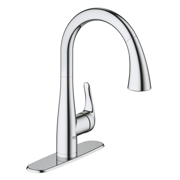 GROHE Elberon Chrome Single-Handle Pull Down Dual Spray Kitchen Faucet