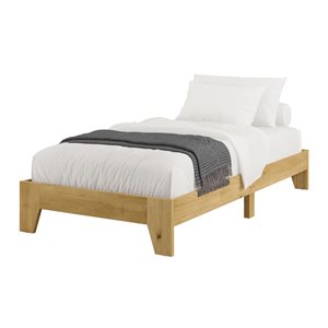 Brentwood Valley Designs Miyu Light Brown Engineered Wood Twin-Sized Bed Frame without Headboard