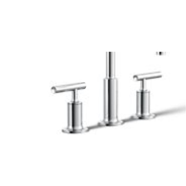 KOHLER Robinetterie De Lavabo De Salle De Bain Deploye Purist, Au Mur Avec Poignees A Levier Et Bec De 8 1 4 Po Robinet Requis