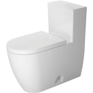 Duravit ME by Starck 1.28 gal/flush White Single Flush Rimless Elongated 1-Piece Toilet w/ Left Lever Flush