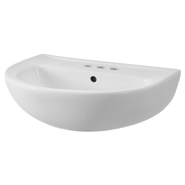 American Standard Evolution Vitreous China Drop-In Semicircle 4-Inch Centerset Pedestal Sink Top
