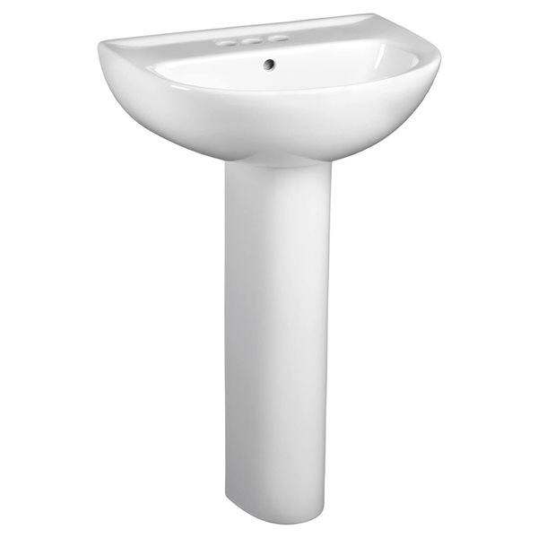 American Standard Evolution Vitreous China Drop-In Semicircle 4-Inch Centerset Pedestal Sink Top