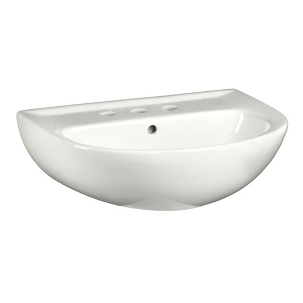 American Standard Evolution Vitreous China Drop-In Semicircle 8-Inch Widespread Pedestal Sink Top