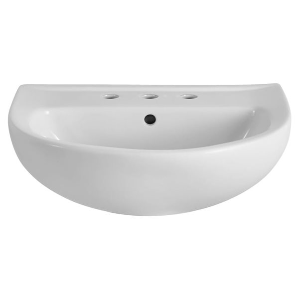 American Standard Evolution Vitreous China Drop-In Semicircle 8-Inch Widespread Pedestal Sink Top