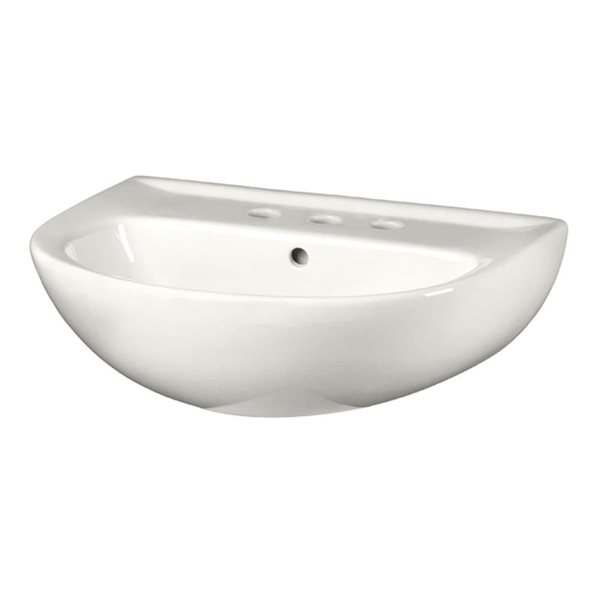 American Standard Evolution Vitreous China Drop-In Semicircle 8-Inch Widespread Pedestal Sink Top