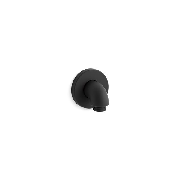 KOHLER Purist Stillness Matte Black Wall-Mount Supply Elbow w/ Check Valve