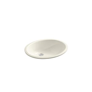 Lavabo de salle de bain encastré Caxton KOHLER oval en porcelaine vitrifiée