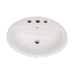 American Standard Aqualyn Vitreous China Drop-In Oval Bathroom Sink w/ 8-Inch Widespread