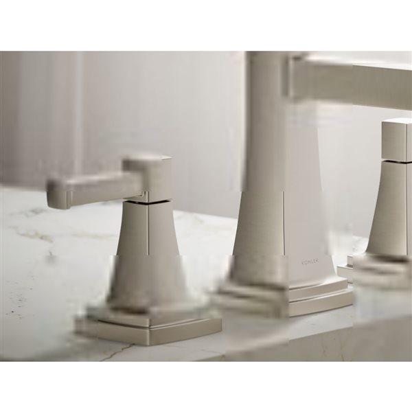 KOHLER Riff 1.2 GPM 2-Handle Widespread Bathroom Sink Faucet - Brushed Nickel