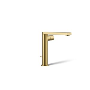 KOHLER Composed 1.2 GPM Tall Single-Handle Bathroom Vessel Sink Faucet w/ Cylindrical Handle - Brushed Brass
