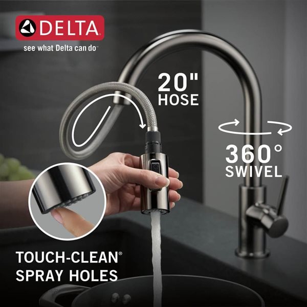 Delta Trinsic 1.8 GPM Single-Handle Pull Down Kitchen Faucet - Black Stainless Steel