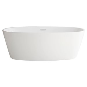 American Standard Coastal Serin 68 x 31-in White Acrylic Freestanding Bathtub w/ Centre Drain and Integrated Overflow