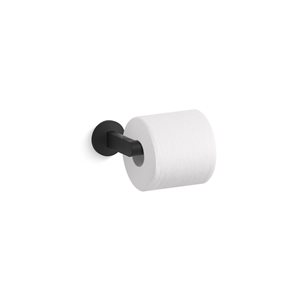 KOHLER Components Matte Black Brass Wall-Mount Pivoting Toilet Paper Holder