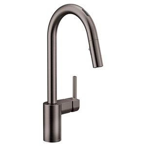 MOEN Align Single-Handle High Arc Pull Down Touchless Kitchen Faucet - Black Stainless Steel