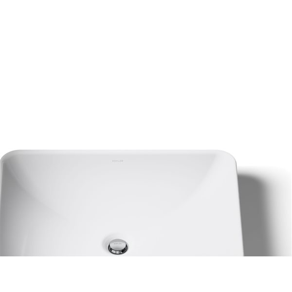 KOHLER Vox 22.75-in White Vitreous China Rectangular Bathroom Vessel Sink