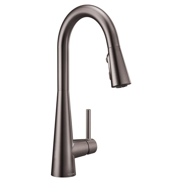 MOEN Sleek Single-Handle Pull Down Kitchen Faucet - Black Stainless Steel