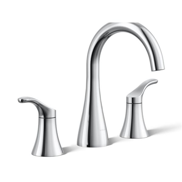 KOHLER Simplice 0.5 GPM 2-Handle Widespread Bathroom Sink Faucet - Polished Chrome