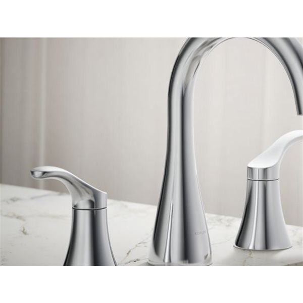 KOHLER Simplice 0.5 GPM 2-Handle Widespread Bathroom Sink Faucet - Polished Chrome