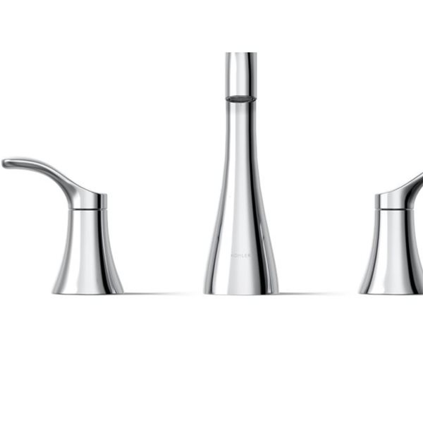 KOHLER Simplice 0.5 GPM 2-Handle Widespread Bathroom Sink Faucet - Polished Chrome