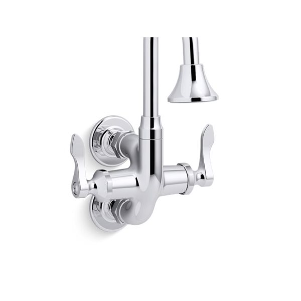 KOHLER Triton Bowe 12 GPM 2-Handle Wall-Mount Service Sink Faucet - Polished Chrome