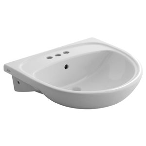 American Standard Mezzo White Fireclay Semi-Countertop Bathroom Sink w/ 4-in Centerset