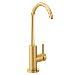 MOEN Sip Brushed Gold Modern Single-Handle High Arc Cold Water Beverage Faucet w/ Optional Filtration System