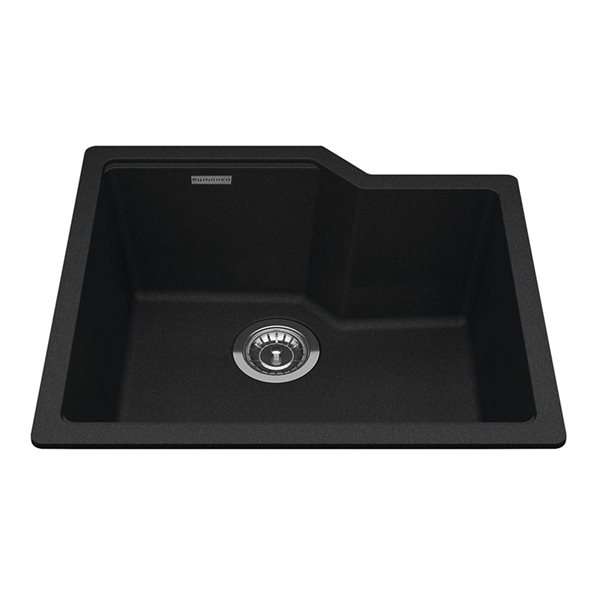 Kindred Granite Series 22.06 LR x 19.69-in FB Undermount Single Bowl Granite Kitchen Sink - Onyx