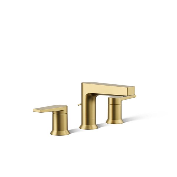 KOHLER Taut Brushed Brass 2-Handle Widespread Bathroom Sink Faucet - 1.2 GPM