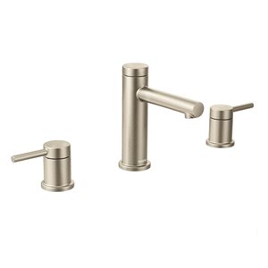 Robinet de salle de bains Align de MOEN à 2 poignées entraxe 8 po et grand arc nickel brossé, soupape non incluse