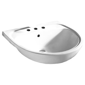 American Standard Mezzo White Fireclay Semi-Countertop Bathroom Sink w/ 8-in Widespread