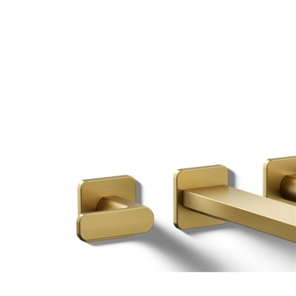 KOHLER Parallel Brushed Brass Wall-Mount Bathroom Sink Faucet Trim - 1.2 GPM