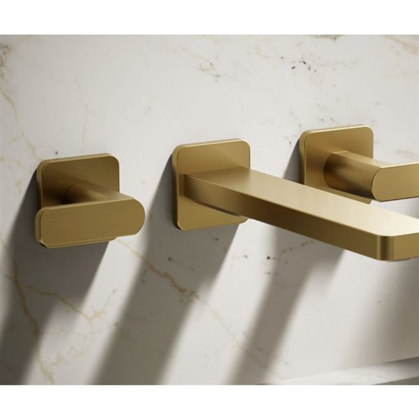 KOHLER Parallel Brushed Brass Wall-Mount Bathroom Sink Faucet Trim - 1.2 GPM