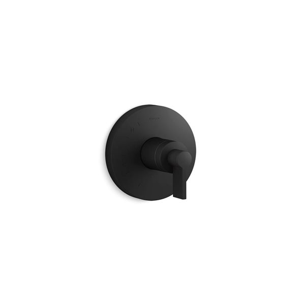 KOHLER Components Rite-Temp Volume Control Valve Trim with Lever Handle - Matte Black