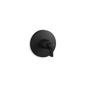 KOHLER Components Rite-Temp Volume Control Valve Trim with Lever Handle - Matte Black