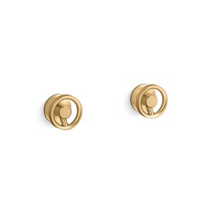 KOHLER Components Wall-Mount Bathroom Sink Faucet Trim w/Industrial-Style Handles - Brushed Brass